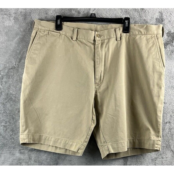 Polo Ralph Lauren Chino Shorts 42 9" Tan Khaki Classit Fit Cotton - Picture 1 of 7
